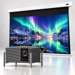 XGIMI TITAN Noir Max 4K RGB Laser Projector + VIVIDSTORM Cinematic White Motorised Drop Down Projector Screen Bundle - White Casing